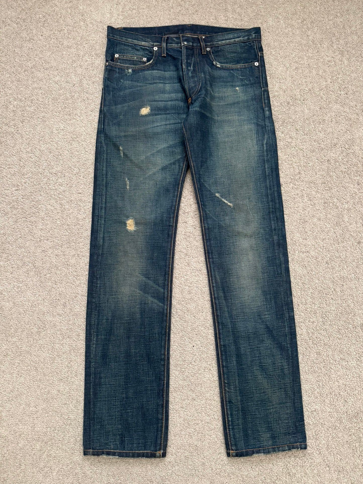 AW06 Dior Homme by Hedi Slimane Dust Wash Distressed Denim Jeans