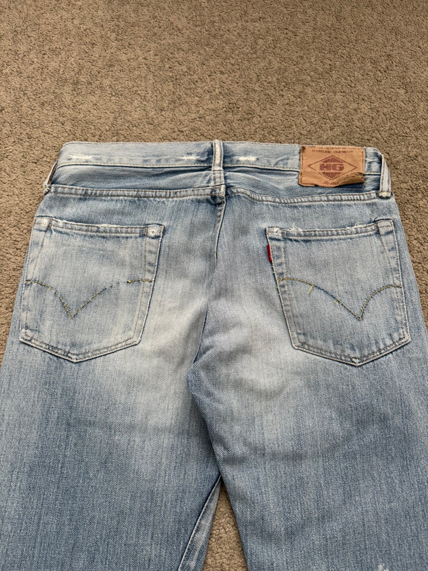 Hysteric Glamour Distressed Studded Scribble Denim Jeans