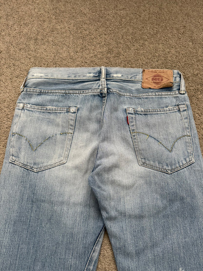 Hysteric Glamour Distressed Studded Scribble Denim Jeans