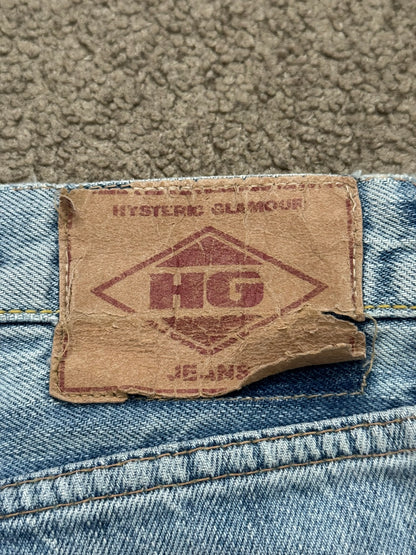 Hysteric Glamour Distressed Studded Scribble Denim Jeans