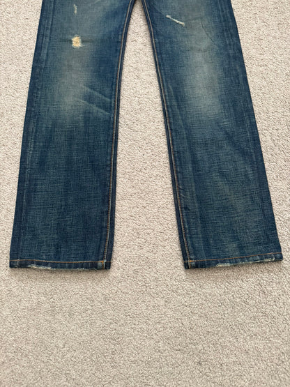 AW06 Dior Homme by Hedi Slimane Dust Wash Distressed Denim Jeans