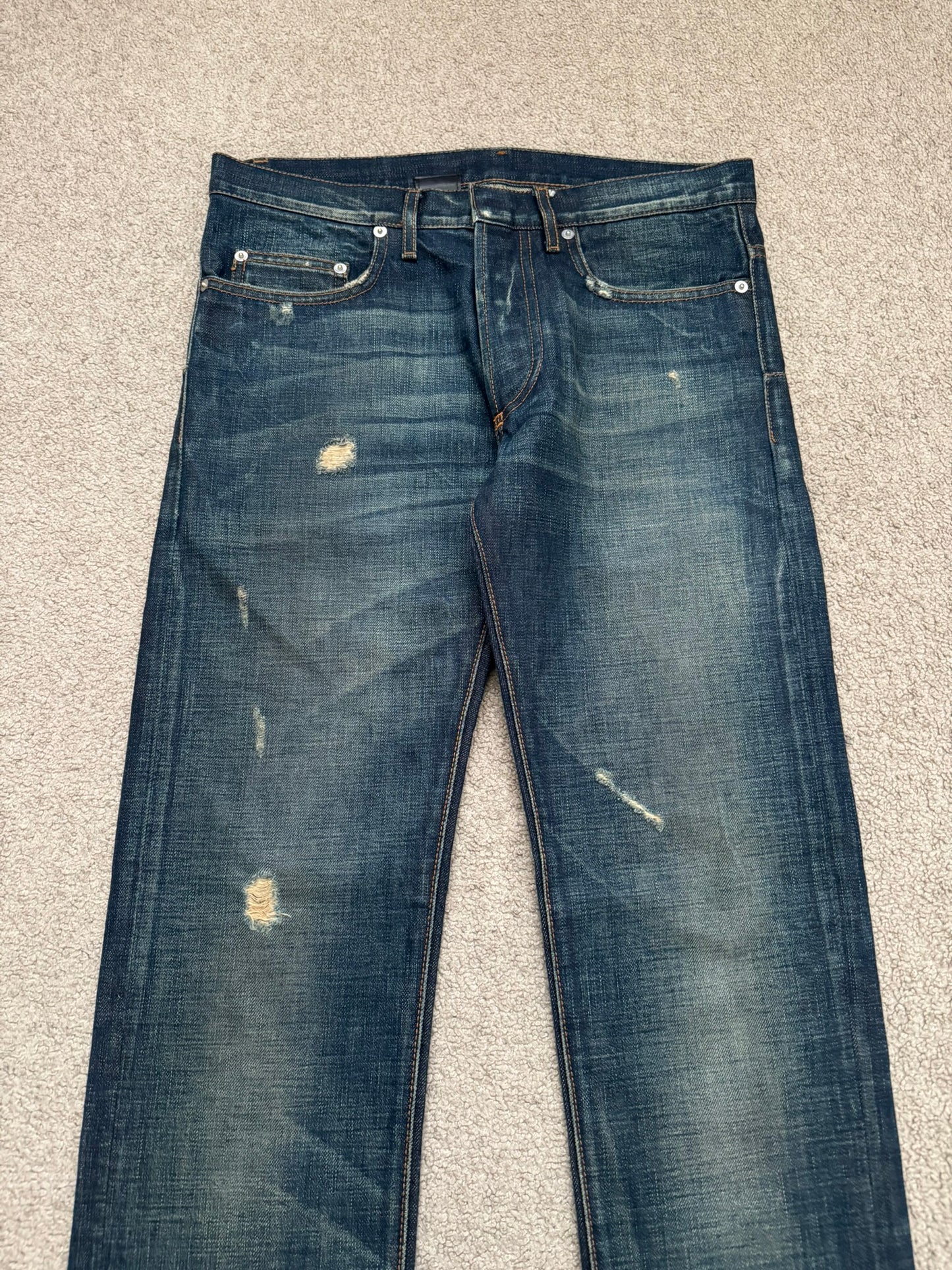 AW06 Dior Homme by Hedi Slimane Dust Wash Distressed Denim Jeans