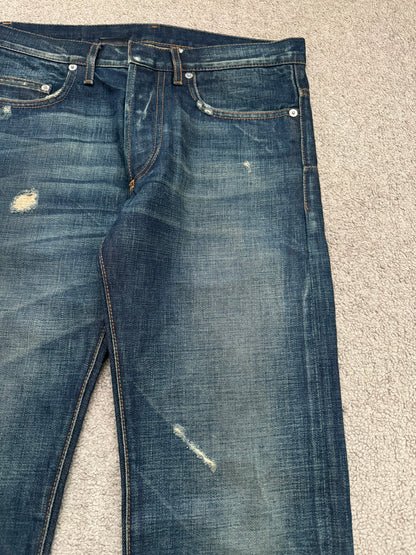 AW06 Dior Homme by Hedi Slimane Dust Wash Distressed Denim Jeans