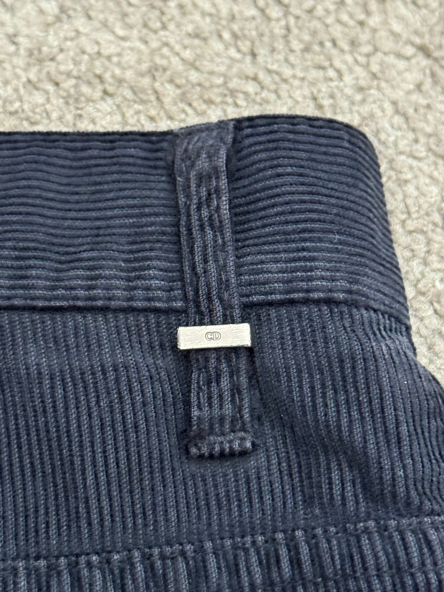 AW07 Dior Homme by Hedi Slimane Faded Black Corduroy Pants