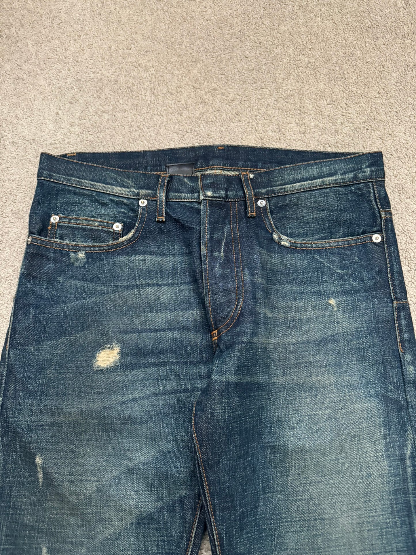 AW06 Dior Homme by Hedi Slimane Dust Wash Distressed Denim Jeans