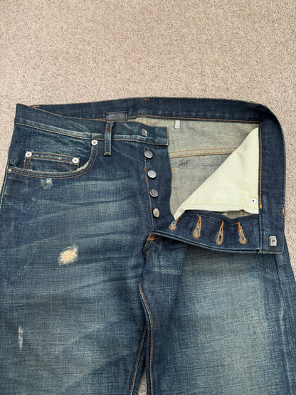 AW06 Dior Homme by Hedi Slimane Dust Wash Distressed Denim Jeans