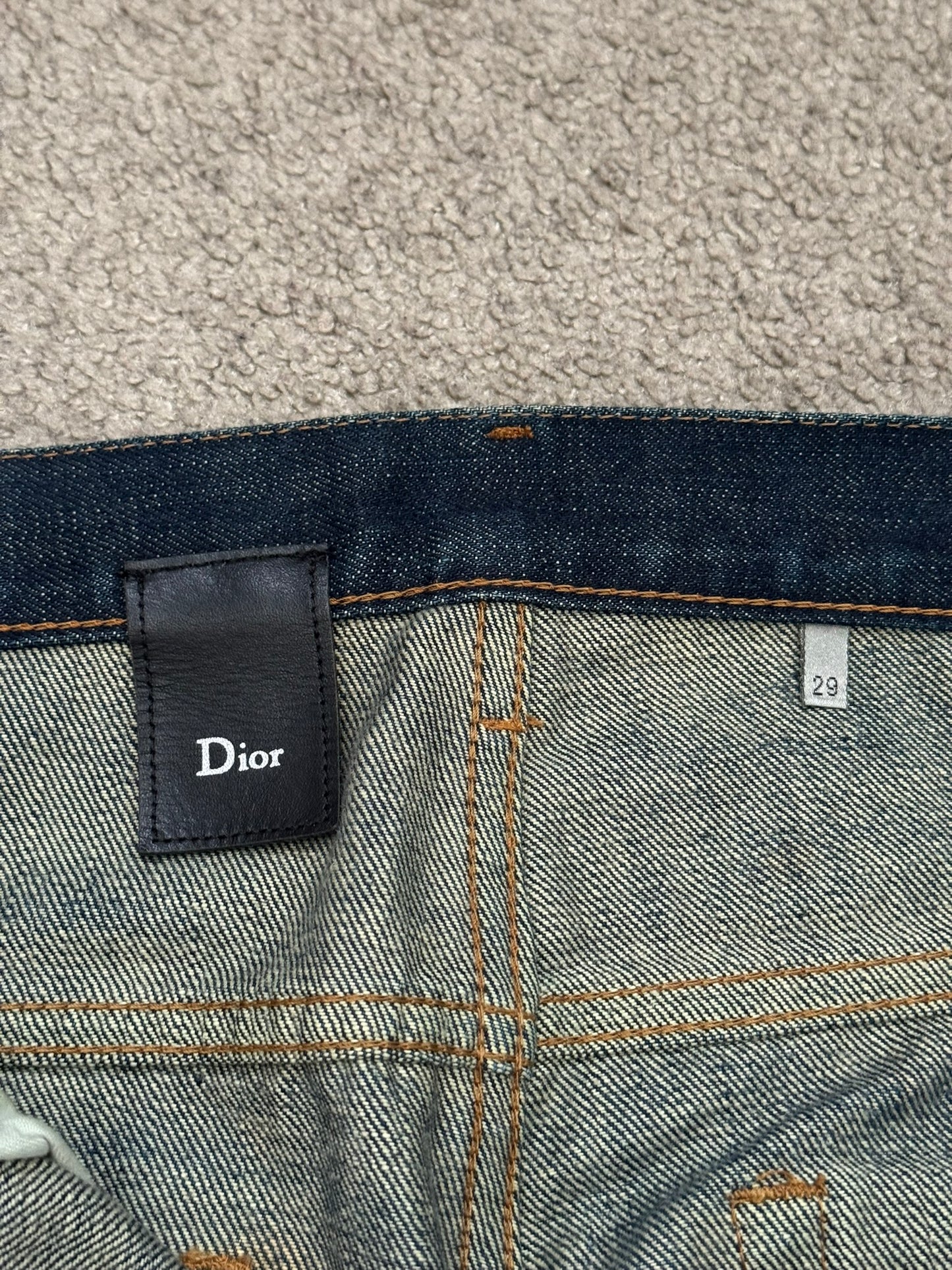 AW06 Dior Homme by Hedi Slimane Dust Wash Distressed Denim Jeans