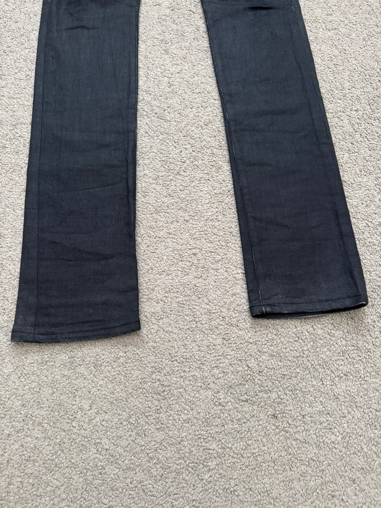 AW07 Dior Homme by Hedi Slimane MIJ Black Glitter Denim Jeans