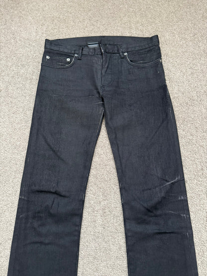 AW07 Dior Homme by Hedi Slimane MIJ Black Glitter Denim Jeans