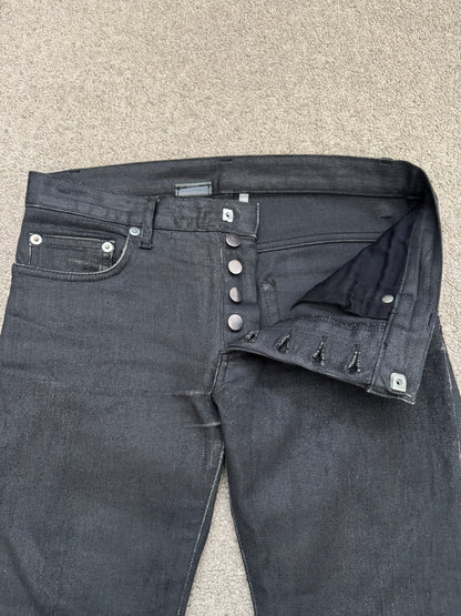 AW07 Dior Homme by Hedi Slimane MIJ Black Glitter Denim Jeans
