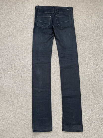 AW07 Dior Homme by Hedi Slimane MIJ Black Glitter Denim Jeans
