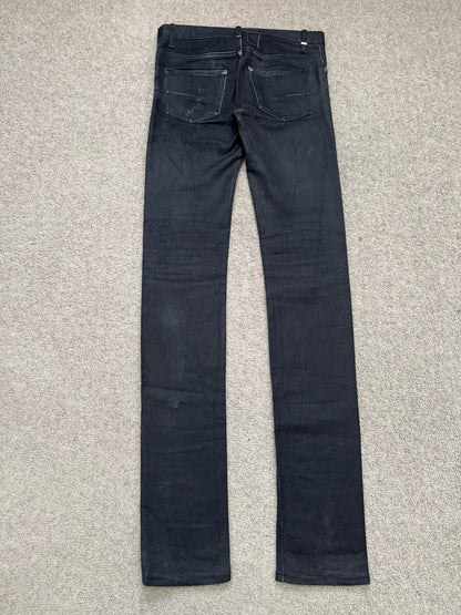 AW07 Dior Homme by Hedi Slimane MIJ Black Glitter Denim Jeans