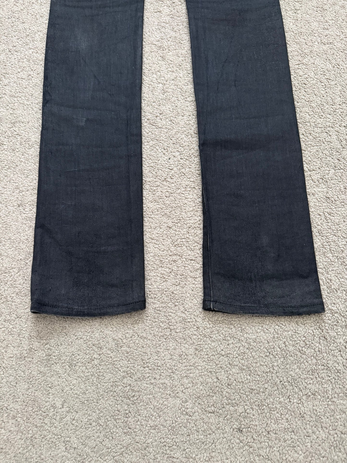 AW07 Dior Homme by Hedi Slimane MIJ Black Glitter Denim Jeans