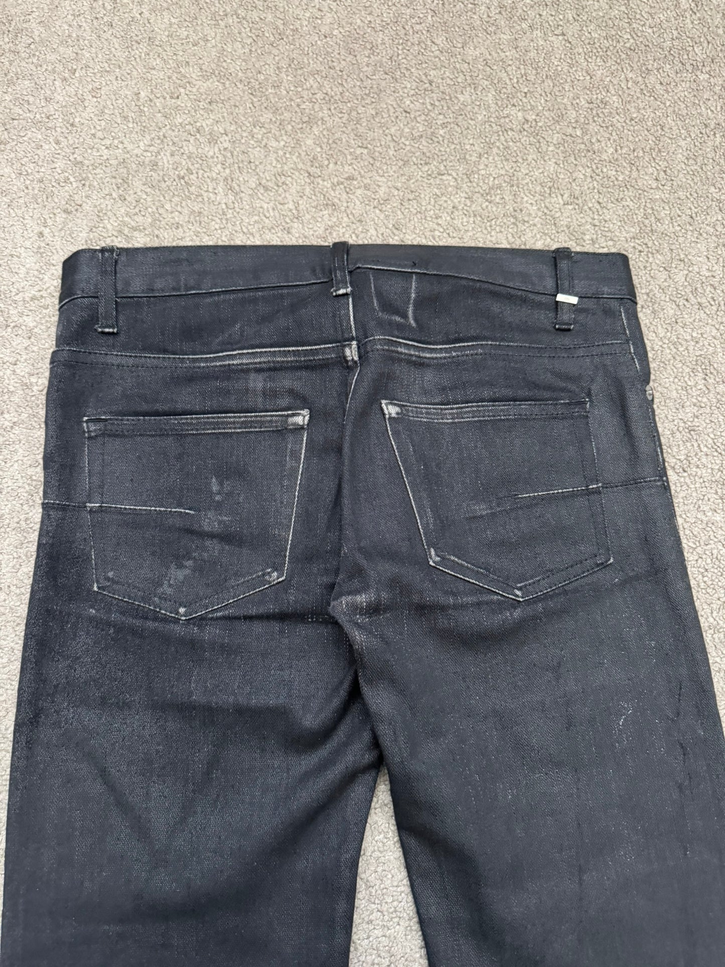 AW07 Dior Homme by Hedi Slimane MIJ Black Glitter Denim Jeans