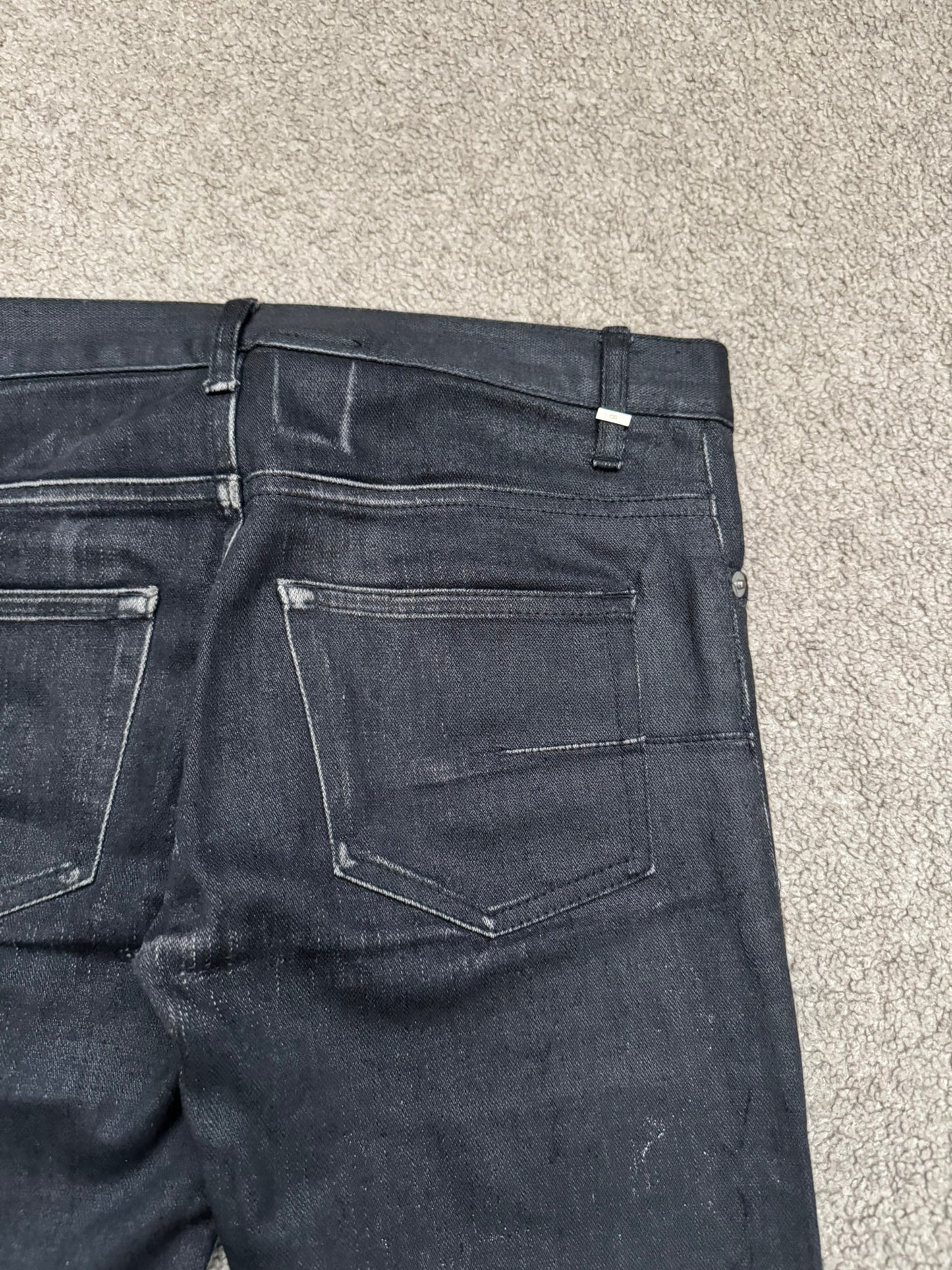 AW07 Dior Homme by Hedi Slimane MIJ Black Glitter Denim Jeans