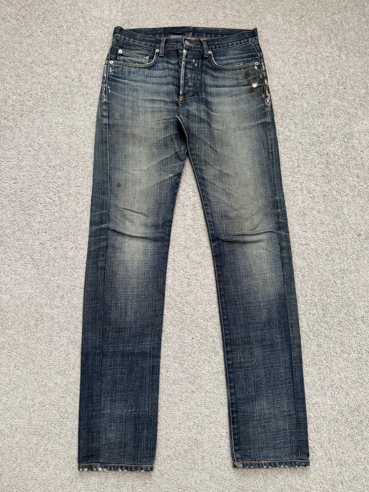 SS08 Dior Homme by Kris Van Assche Dirty Washed Denim Jeans