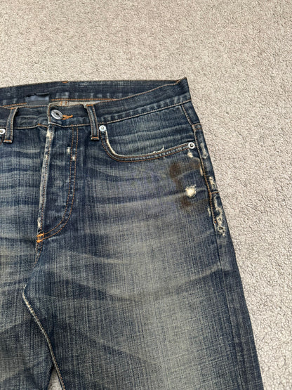 SS08 Dior Homme by Kris Van Assche Dirty Washed Denim Jeans