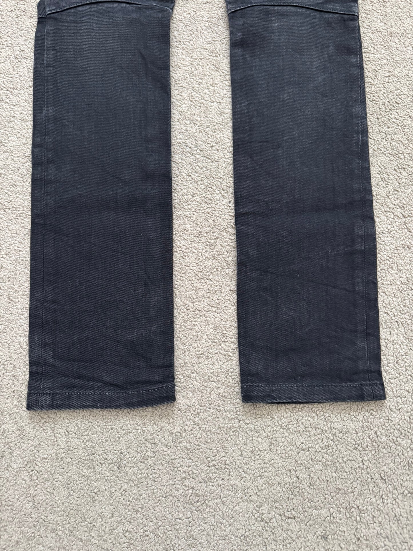 Balmain by Olivier Rousteing Black Zipper Biker Denim Jeans