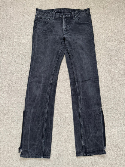 AW06 Number (N)ine Zipper Pain Crying Heart Denim Jeans