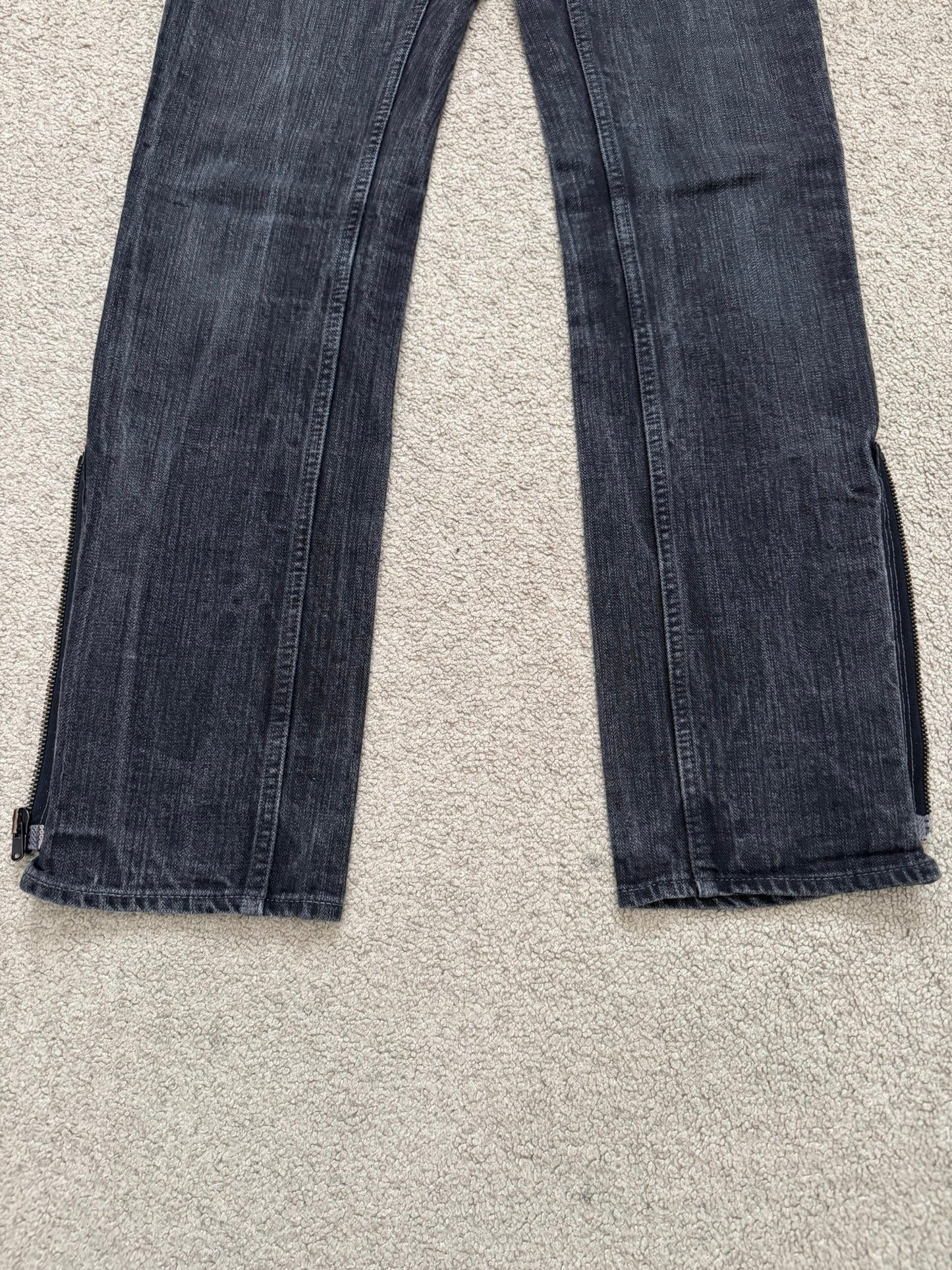 AW06 Number (N)ine Zipper Pain Crying Heart Denim Jeans