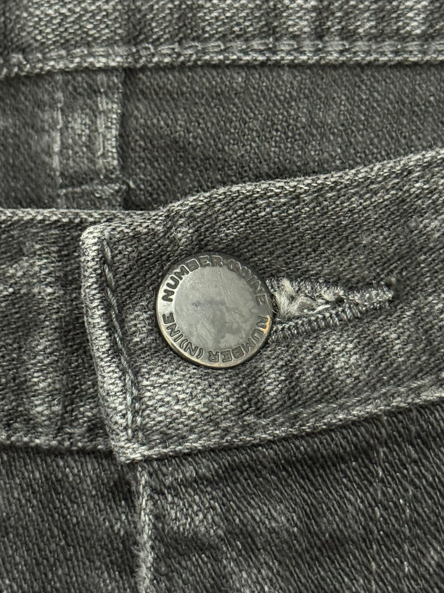 AW06 Number (N)ine Zipper Pain Crying Heart Denim Jeans