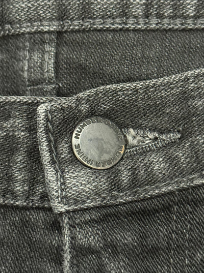 AW06 Number (N)ine Zipper Pain Crying Heart Denim Jeans