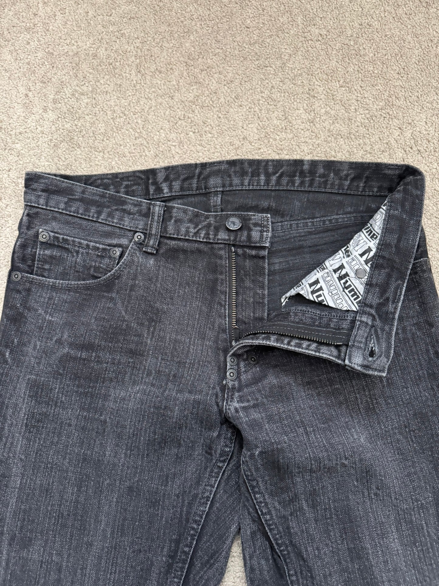 AW06 Number (N)ine Zipper Pain Crying Heart Denim Jeans