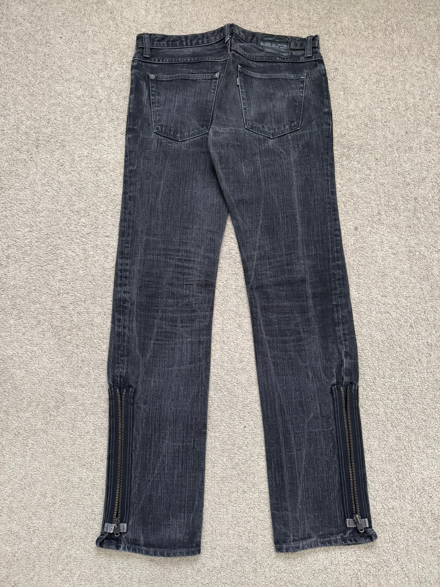 AW06 Number (N)ine Zipper Pain Crying Heart Denim Jeans