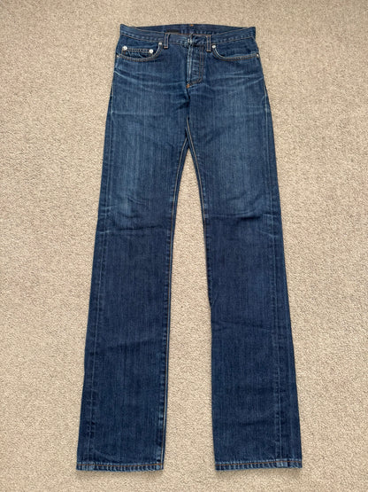 AW07 Dior Homme by Hedi Slimane Indigo Faded Raw Denim Jeans