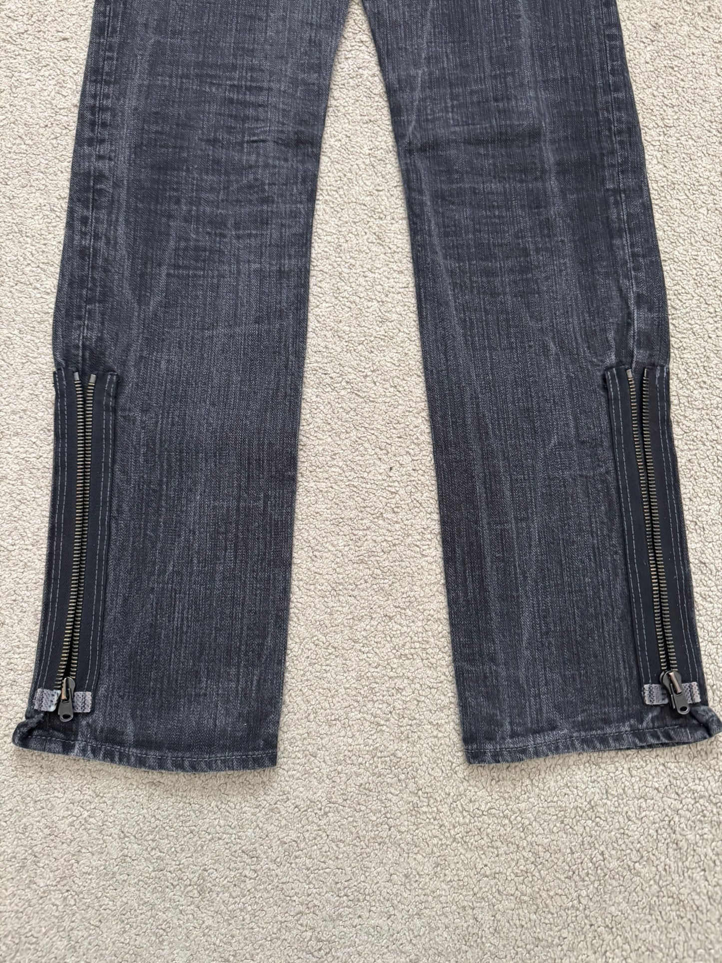 AW06 Number (N)ine Zipper Pain Crying Heart Denim Jeans