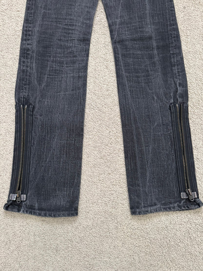AW06 Number (N)ine Zipper Pain Crying Heart Denim Jeans