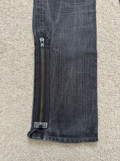 AW06 Number (N)ine Zipper Pain Crying Heart Denim Jeans