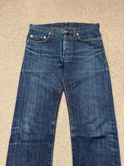 AW07 Dior Homme by Hedi Slimane Indigo Faded Raw Denim Jeans