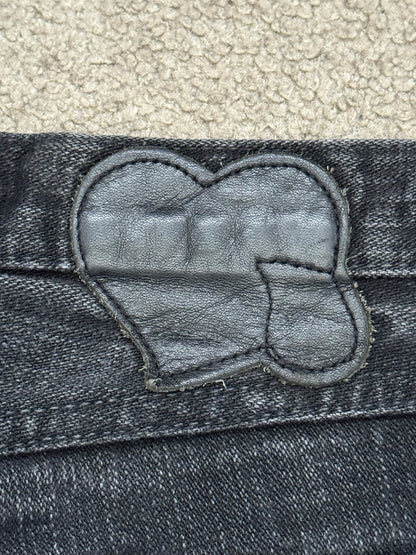 AW06 Number (N)ine Zipper Pain Crying Heart Denim Jeans