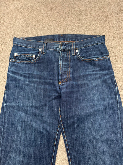 AW07 Dior Homme by Hedi Slimane Indigo Faded Raw Denim Jeans