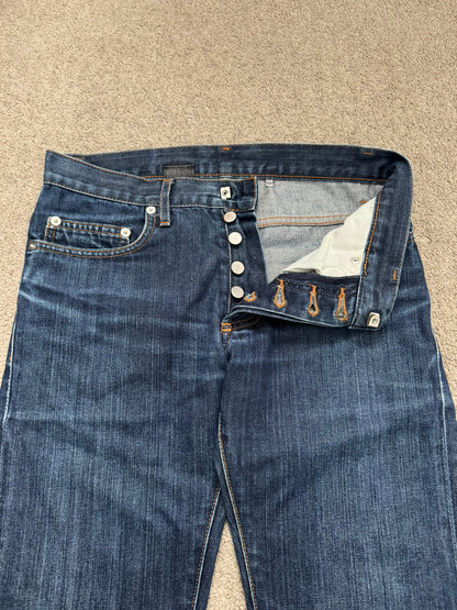 AW07 Dior Homme by Hedi Slimane Indigo Faded Raw Denim Jeans
