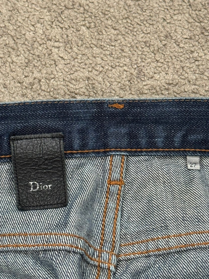AW07 Dior Homme by Hedi Slimane Indigo Faded Raw Denim Jeans