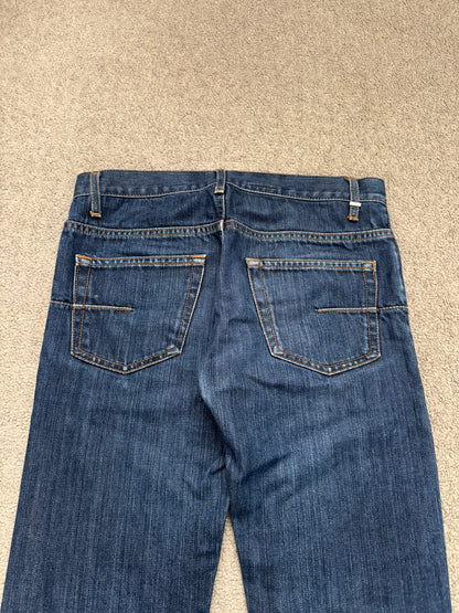 AW07 Dior Homme by Hedi Slimane Indigo Faded Raw Denim Jeans