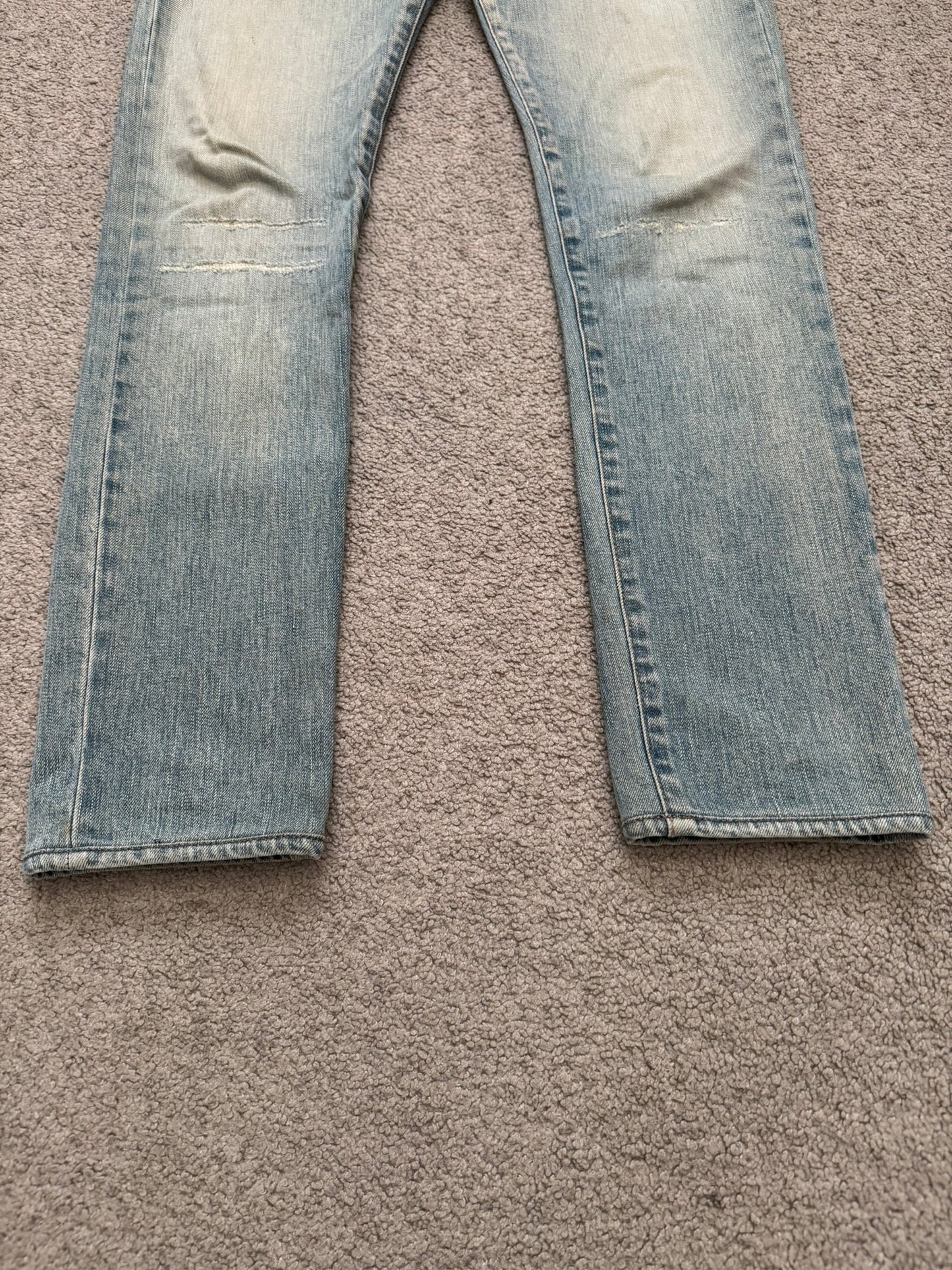 FW16 Saint Laurent by Hedi Slimane Repair Washed D02 Denim Jeans