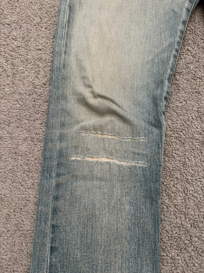 FW16 Saint Laurent by Hedi Slimane Repair Washed D02 Denim Jeans
