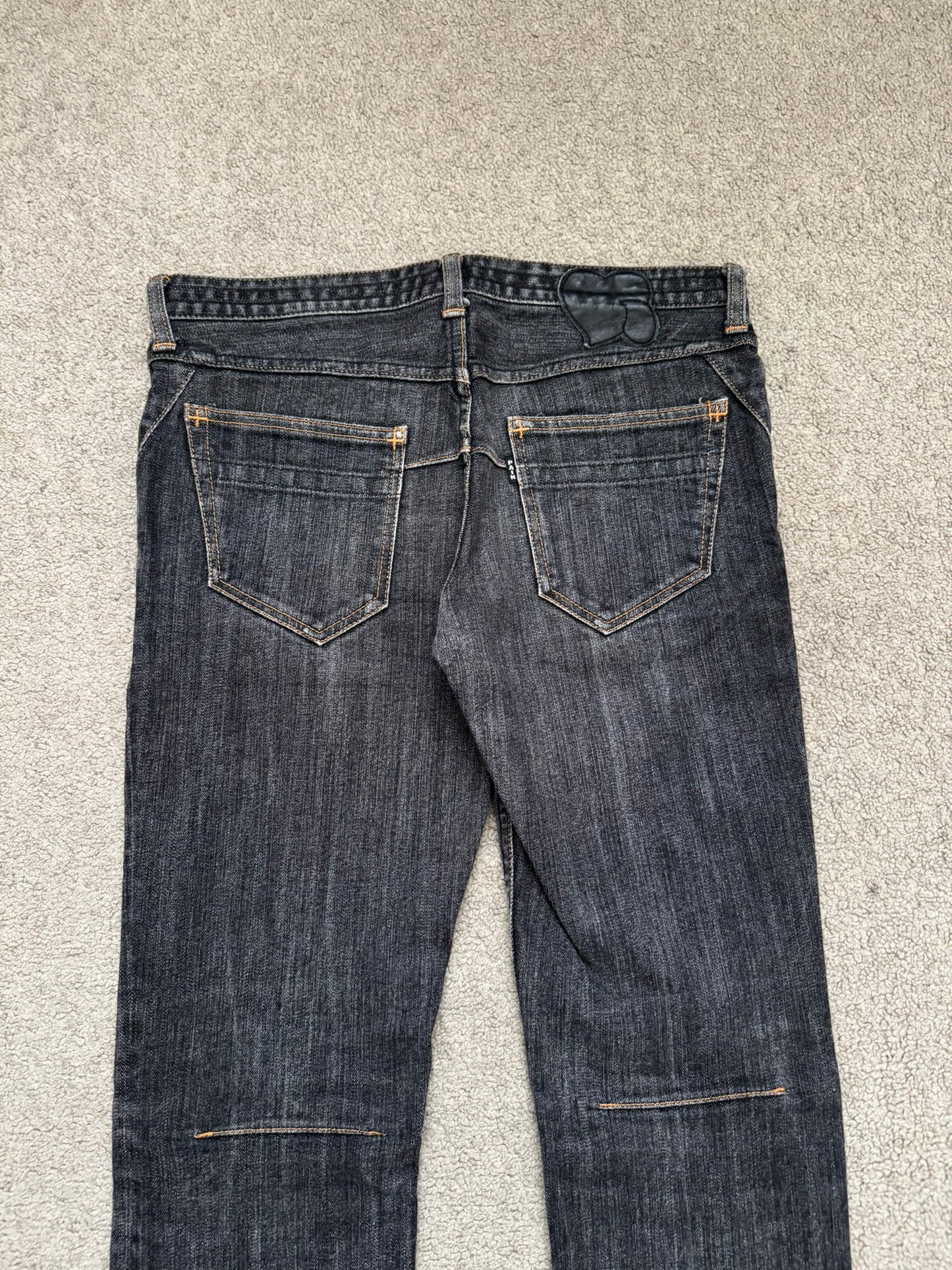SS08 Number (N)ine Pain Crying Heart Black Denim Jeans