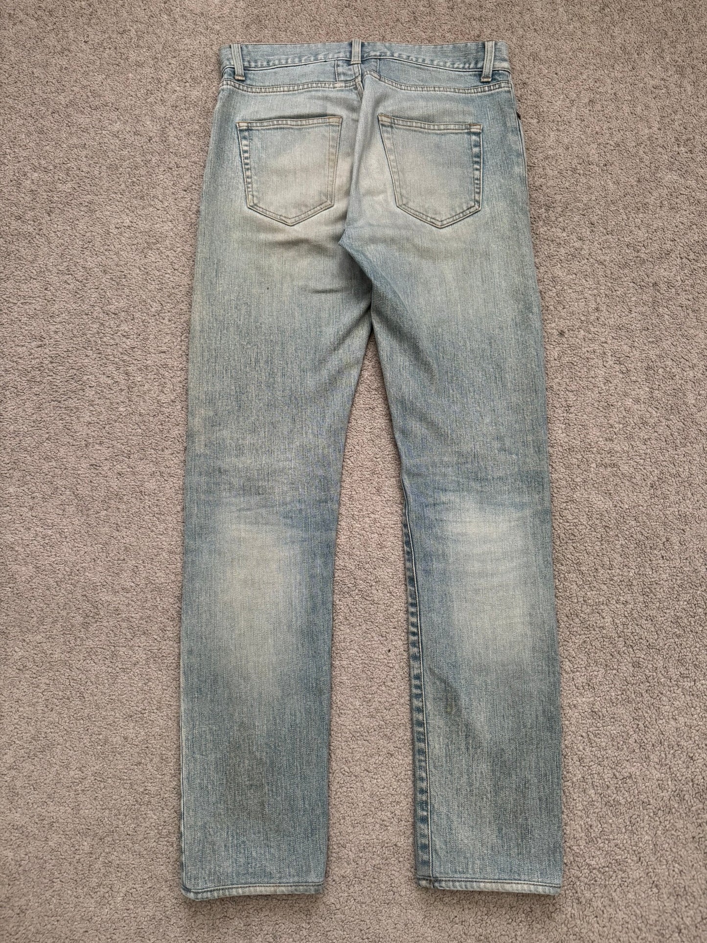 FW16 Saint Laurent by Hedi Slimane Repair Washed D02 Denim Jeans