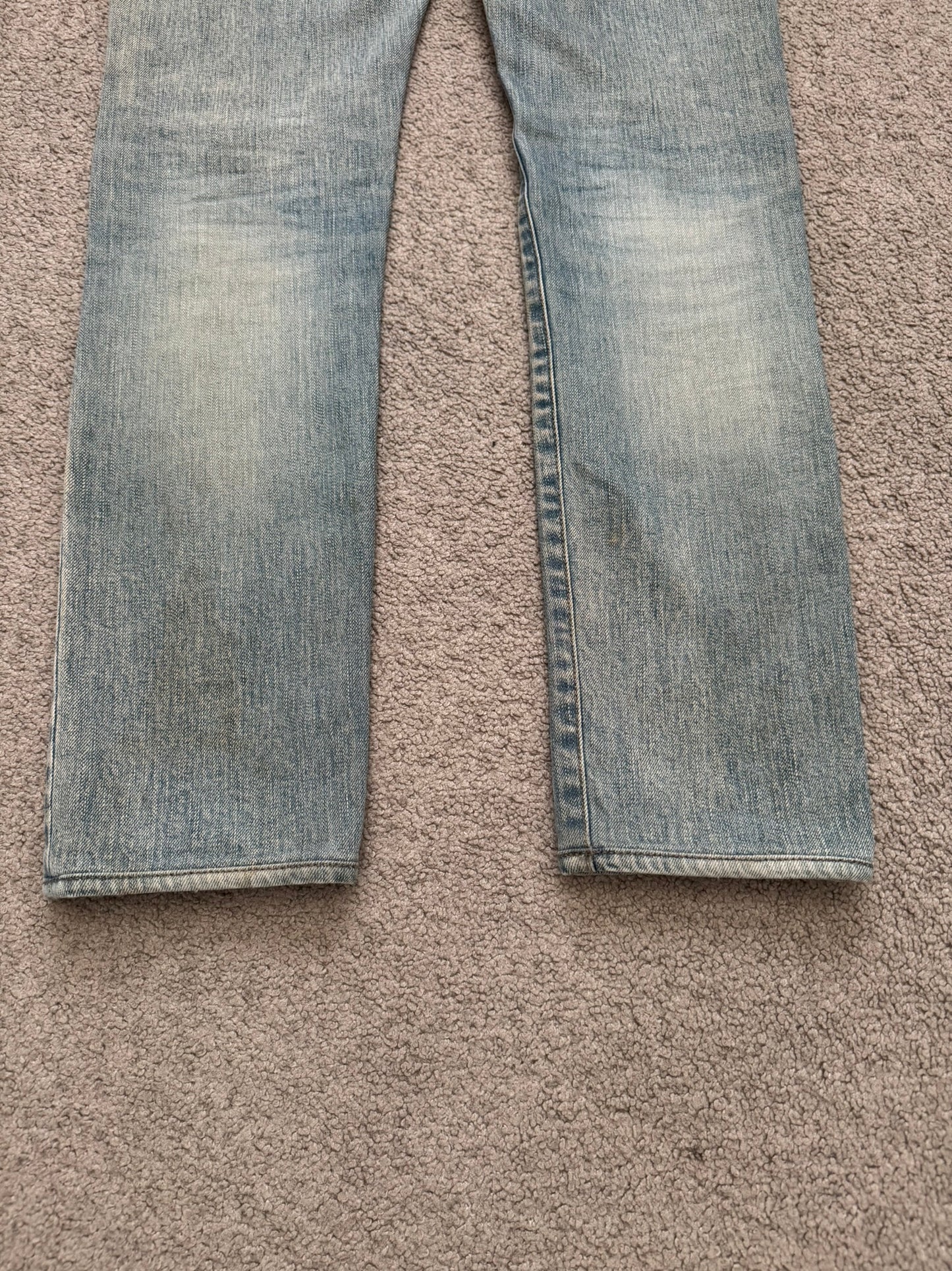 FW16 Saint Laurent by Hedi Slimane Repair Washed D02 Denim Jeans