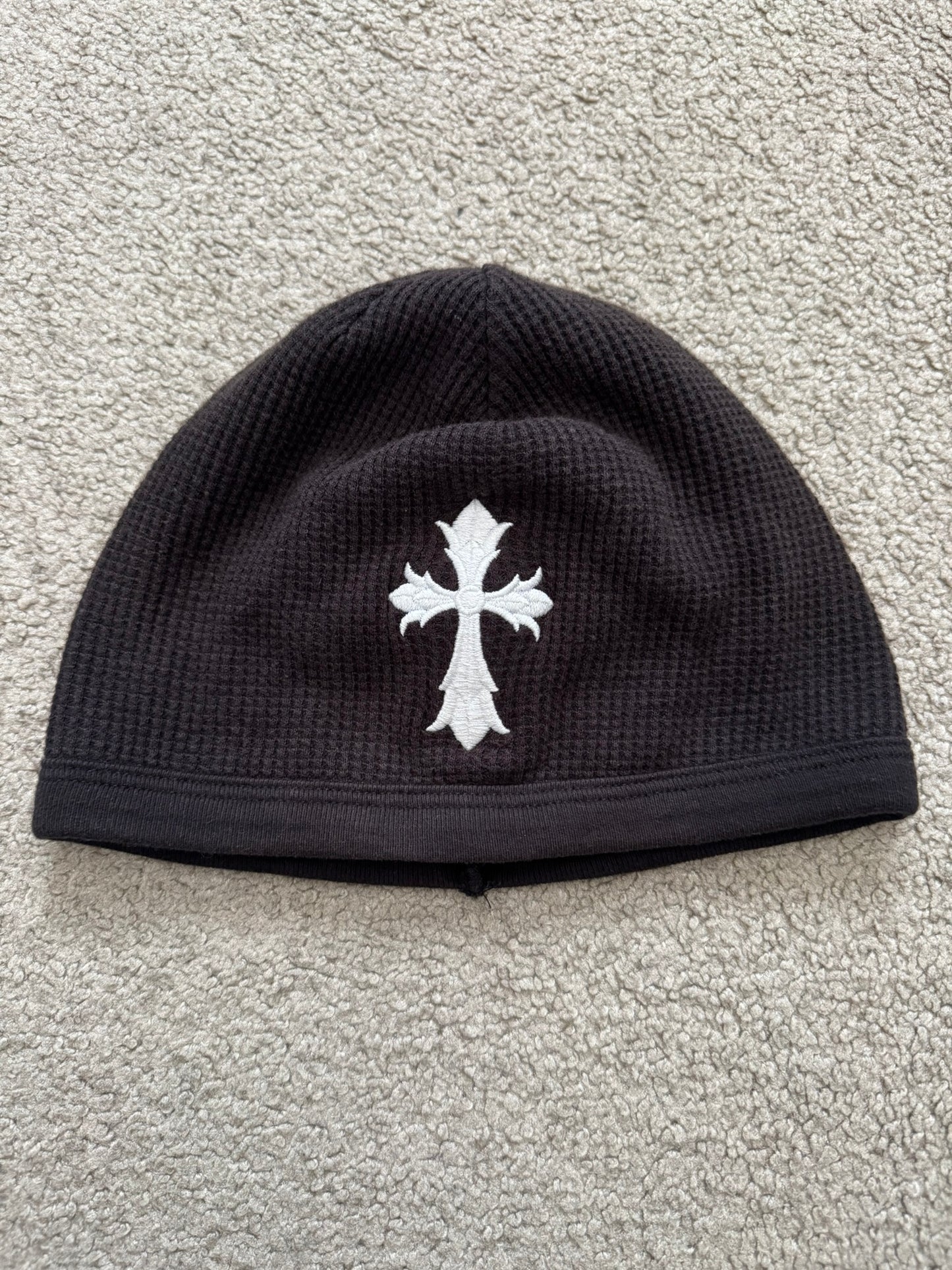 Vintage Chrome Hearts White Cross Logo Thermal Beanie