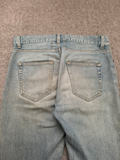 FW16 Saint Laurent by Hedi Slimane Repair Washed D02 Denim Jeans