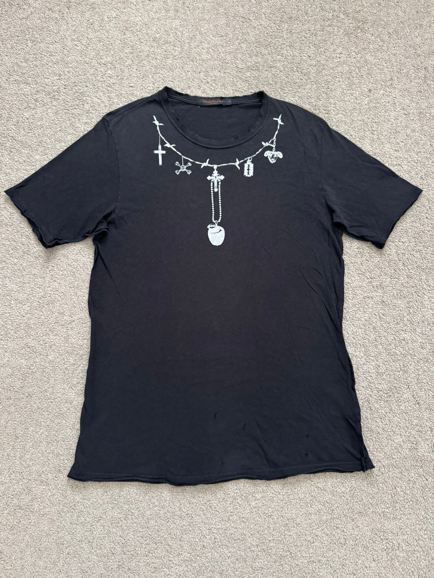 SS03 Undercover "Scab" Barbwire Rosary Chain T Shirt