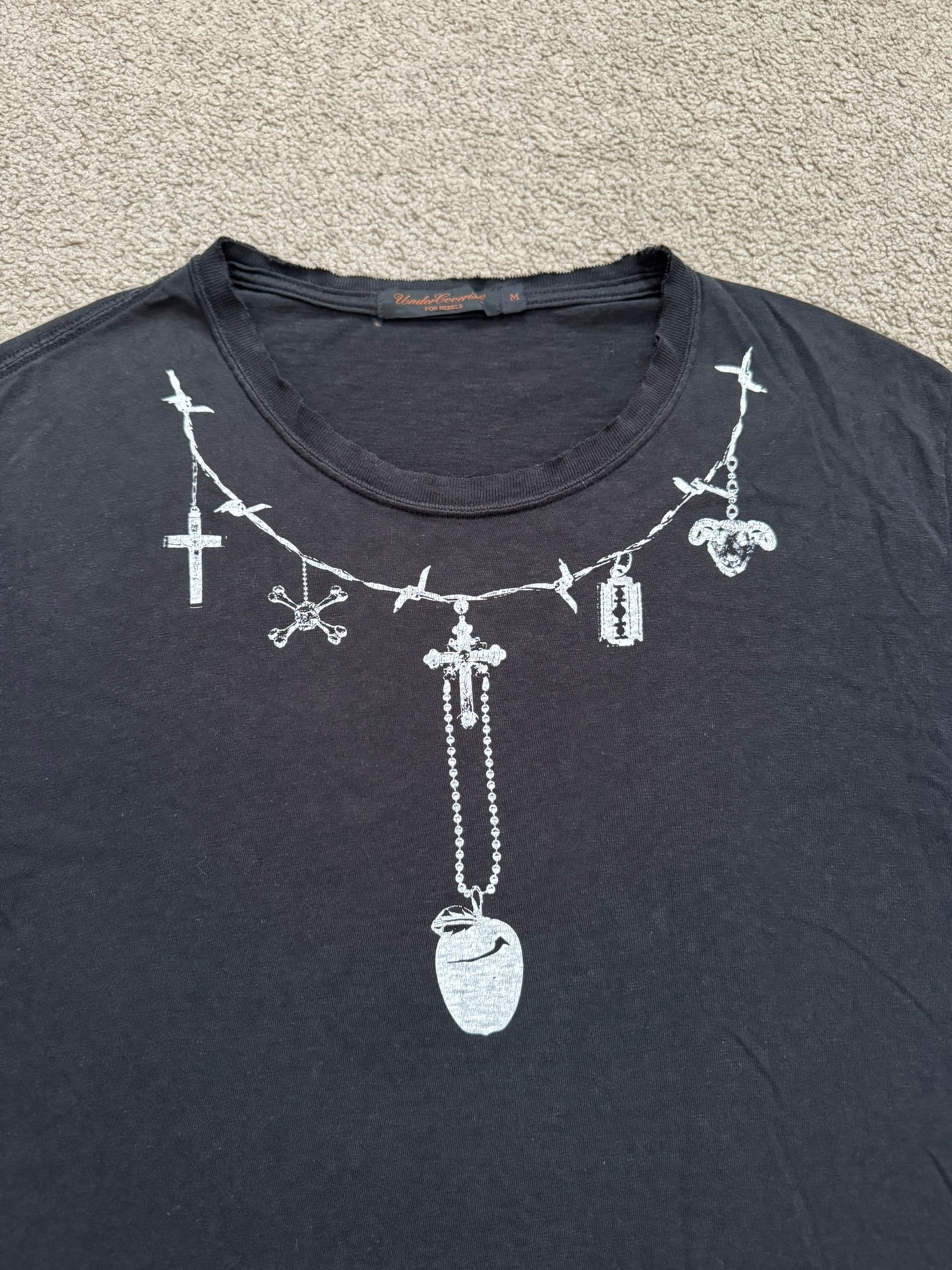 SS03 Undercover "Scab" Barbwire Rosary Chain T Shirt