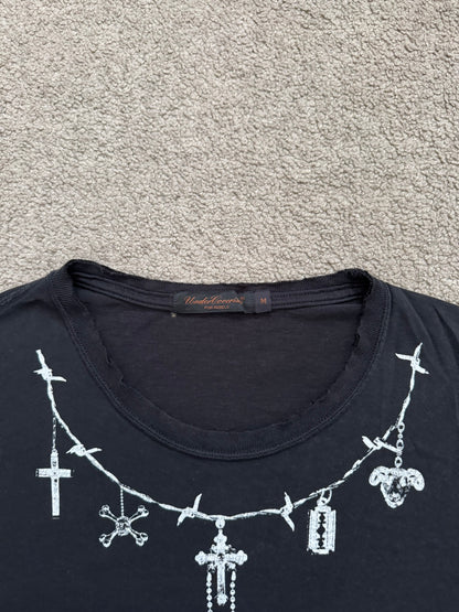 SS03 Undercover "Scab" Barbwire Rosary Chain T Shirt