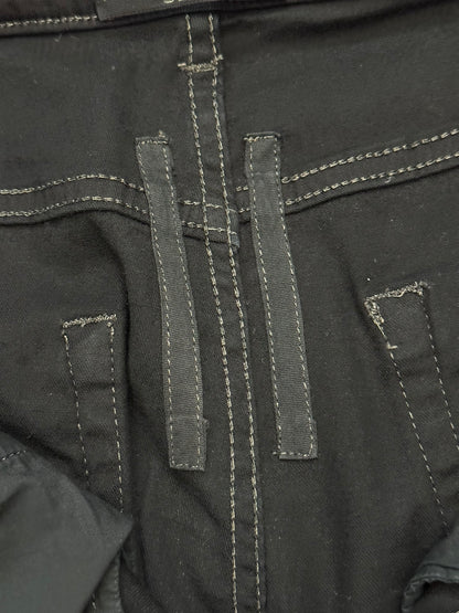 FW15 Rick Owens DRKSHDW Black Waxed Detroit Cut Denim Jeans