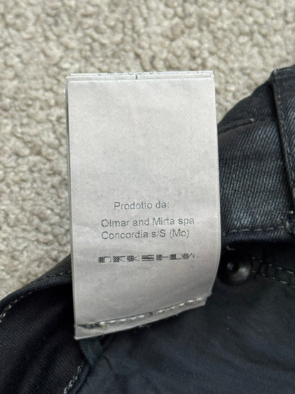 FW15 Rick Owens DRKSHDW Black Waxed Detroit Cut Denim Jeans